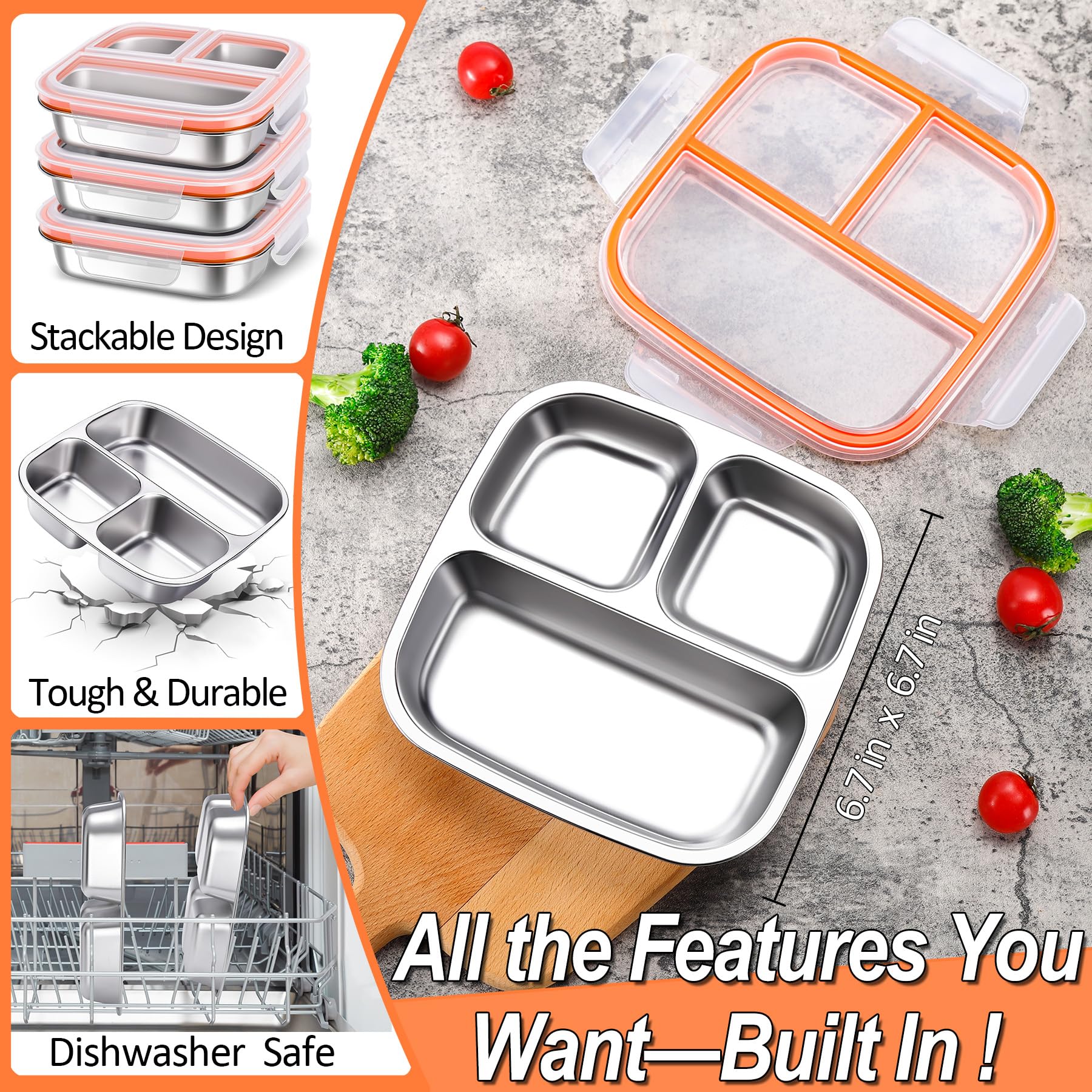 KTKUDY clear snap-on lid from above showing easy viewing of contents and quick meal checks