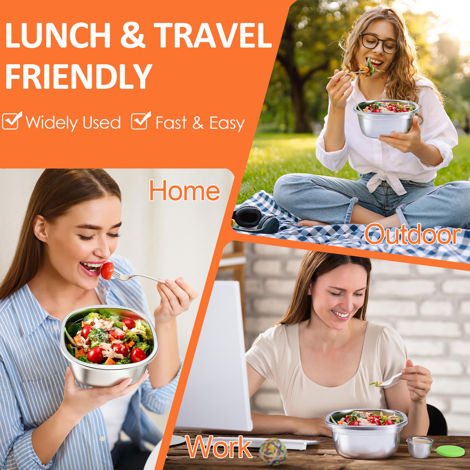 KTKUDY packed lunch bag with salad bowl showing convenient grab-and-go benefit