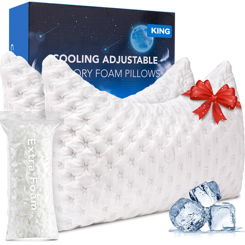 KUCEY front view of curved pillow pair showing ergonomic support