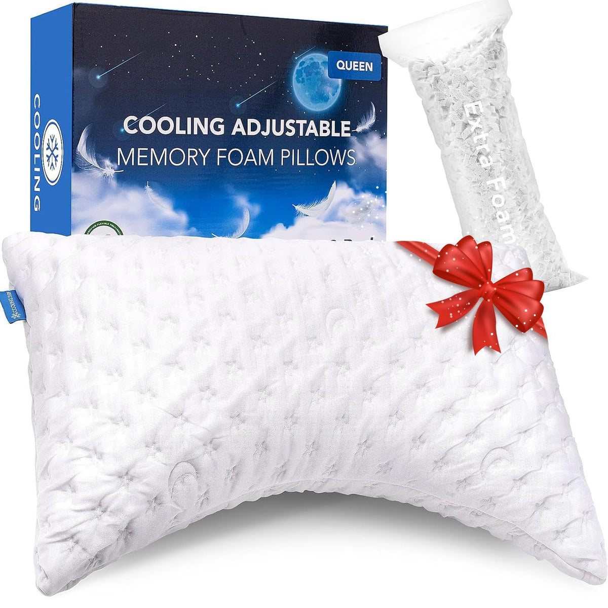 KUCEY front view of curved pillow showing ergonomic support and alignment