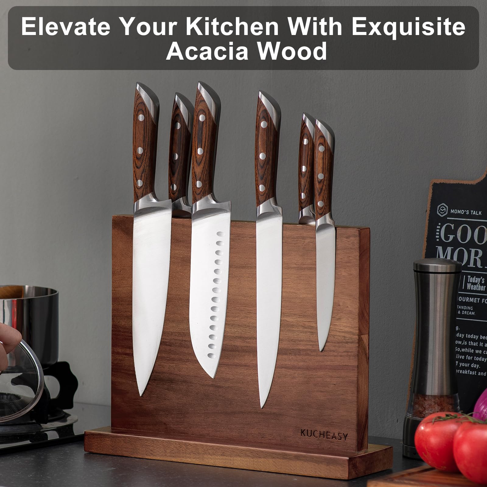 KUCHEASY knife holder in use with knives displayed for quick access benefit