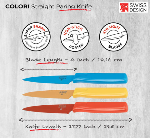 Kuhn Rikon close-up of blade edge highlighting sharp, non-stick cutting surface