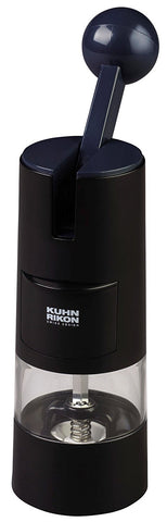 Kuhn Rikon front view black grinder showing sleek design and easy handling benefit