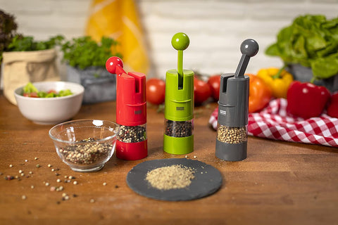 Kuhn Rikon grinder on kitchen counter illustrating ready-at-hand convenience during cooking