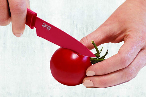 Kuhn Rikon ergonomic handle detail offering comfortable, slip-resistant grip