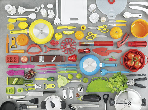 Kuhn Rikon on kitchen counter in use demonstrating stylish utility and quick seasoning