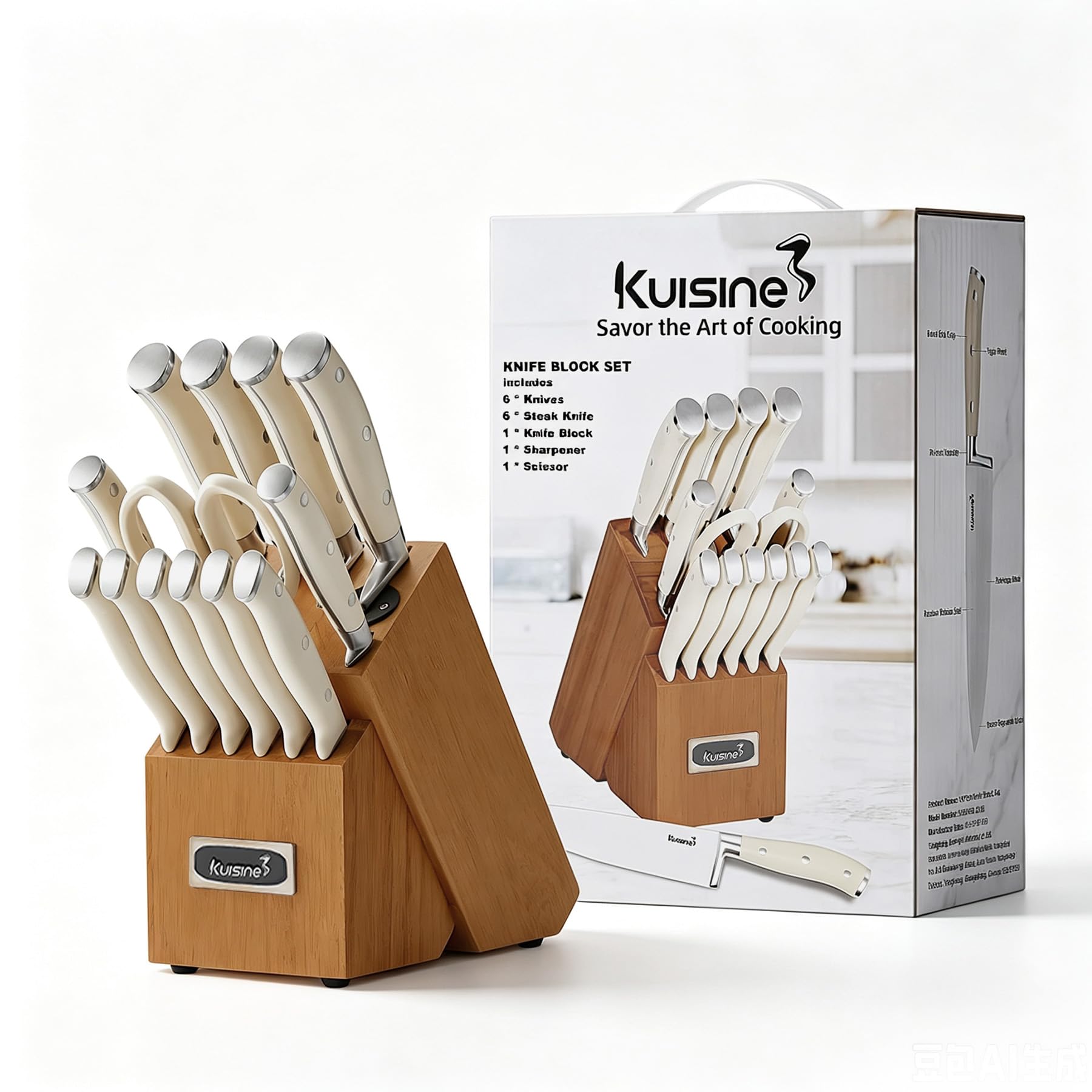 KUISINE blade close-up showing razor-sharp edge for precise clean cuts