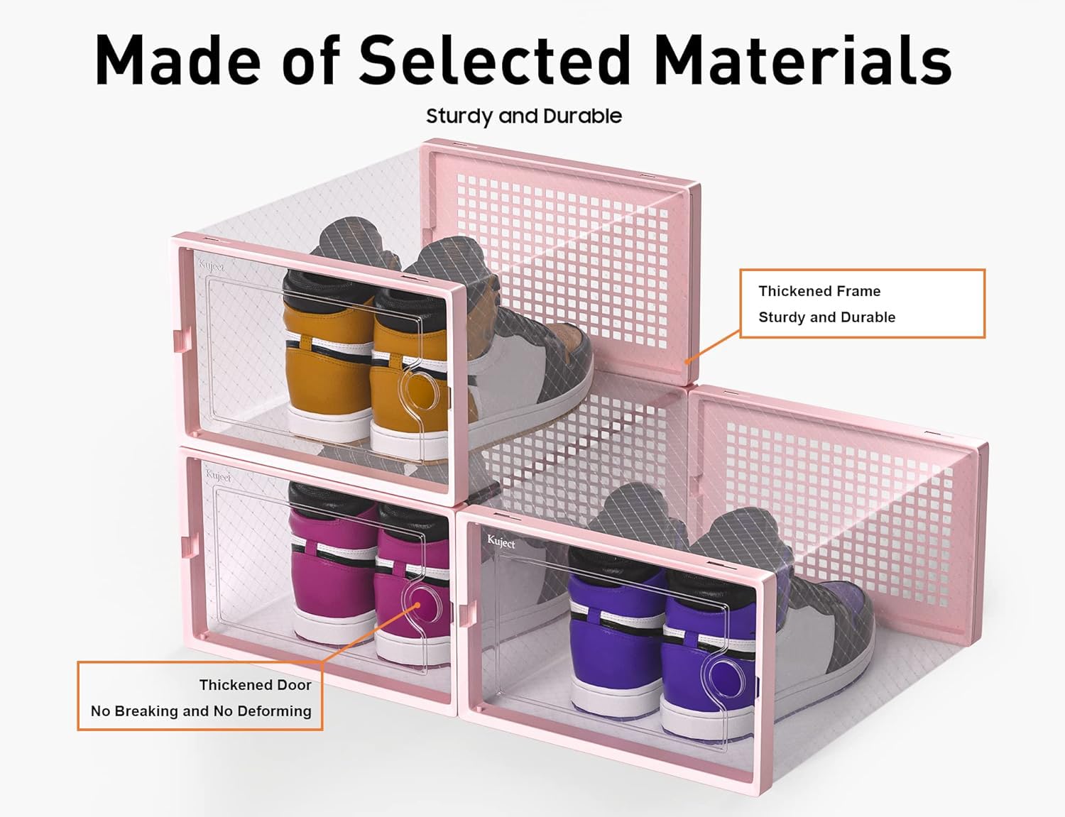 Kuject lifestyle on bedroom shelf displaying neat, dust-free storage