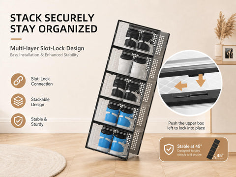 Kuject open box with sneakers demonstrating easy access and protection