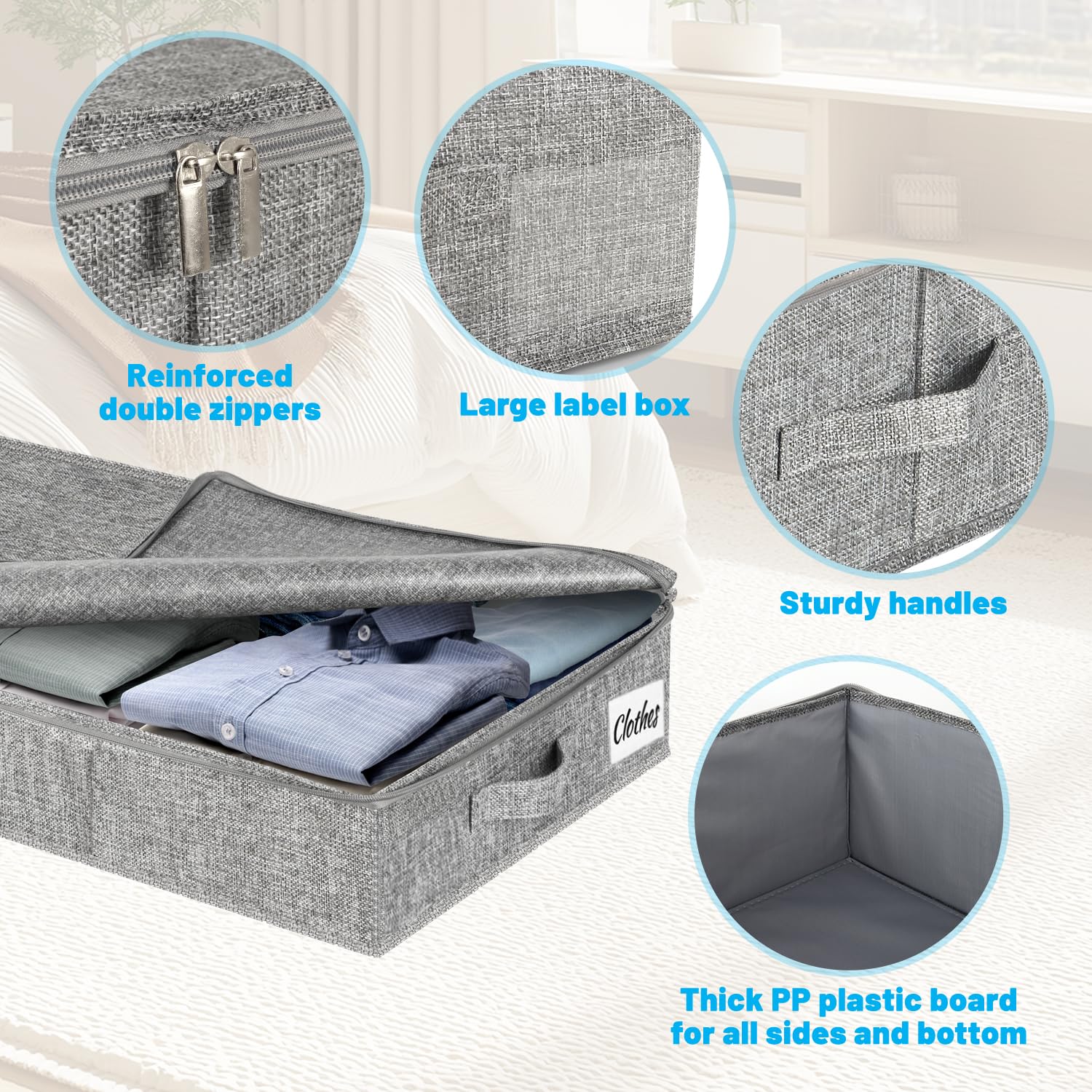 Kukikan filled with blankets and clothes to show organized, space-saving storage