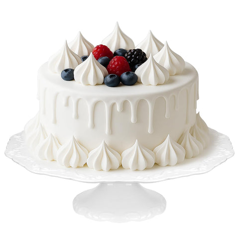 Kukikan front view of porcelain cake stand showing elegant display benefit
