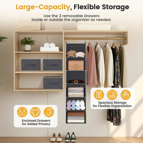 Kukikan in closet showing scale and saving floor space in small rooms
