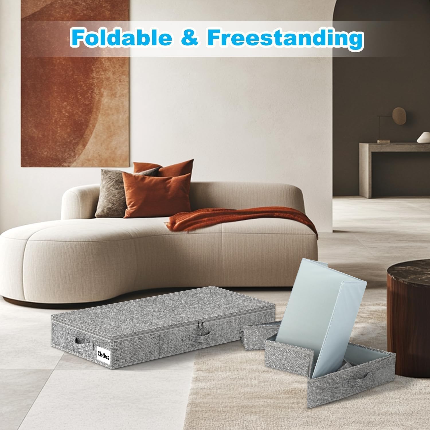 Kukikan sliding bin pulled from under bed illustrating easy access benefit