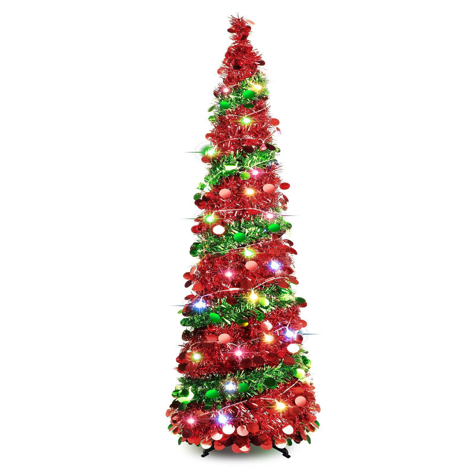 Kungfuking front view full tree showing glowing LEDs and festive look