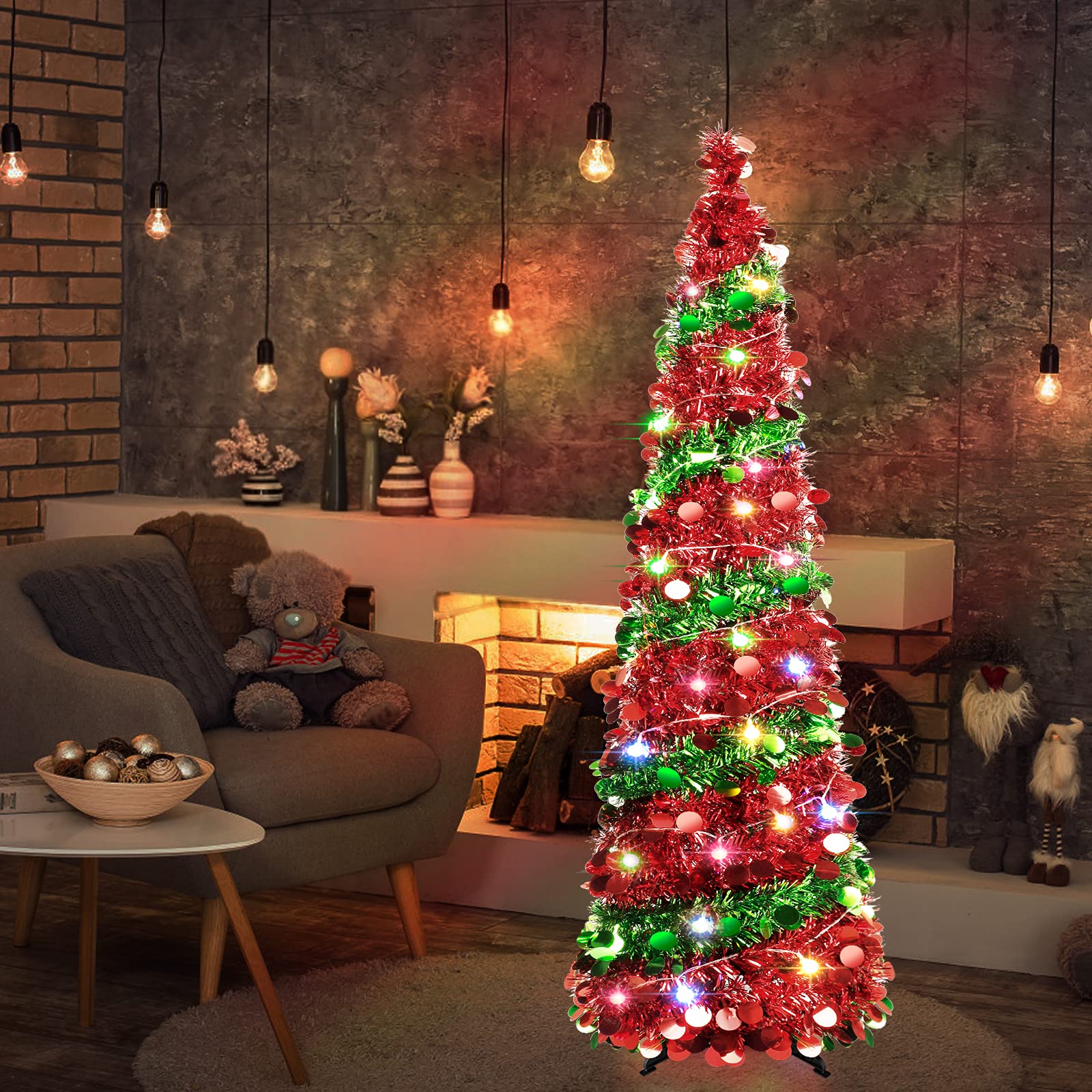Kungfuking in-use apartment living room creating colorful holiday ambiance