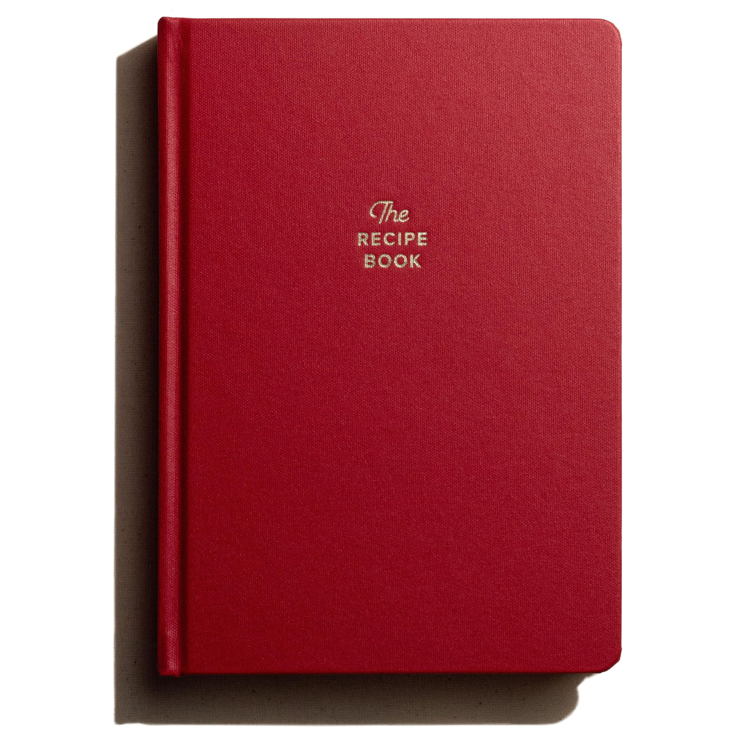 Kunitsa Co. red hardcover front cover showing elegant recipe journal design and durability