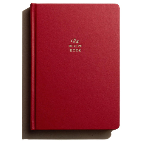 Kunitsa Co. red hardcover front cover showing elegant recipe journal design and durability