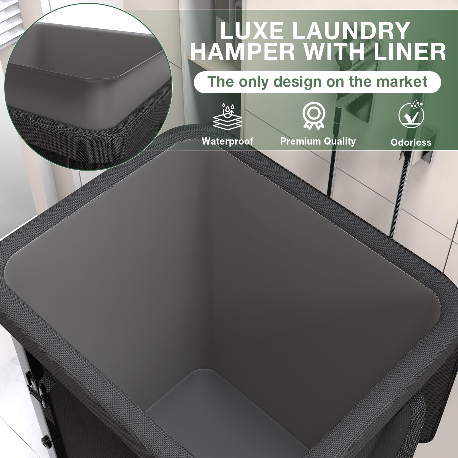 kunlabori fabric texture and waterproof liner illustrating easy-clean advantage