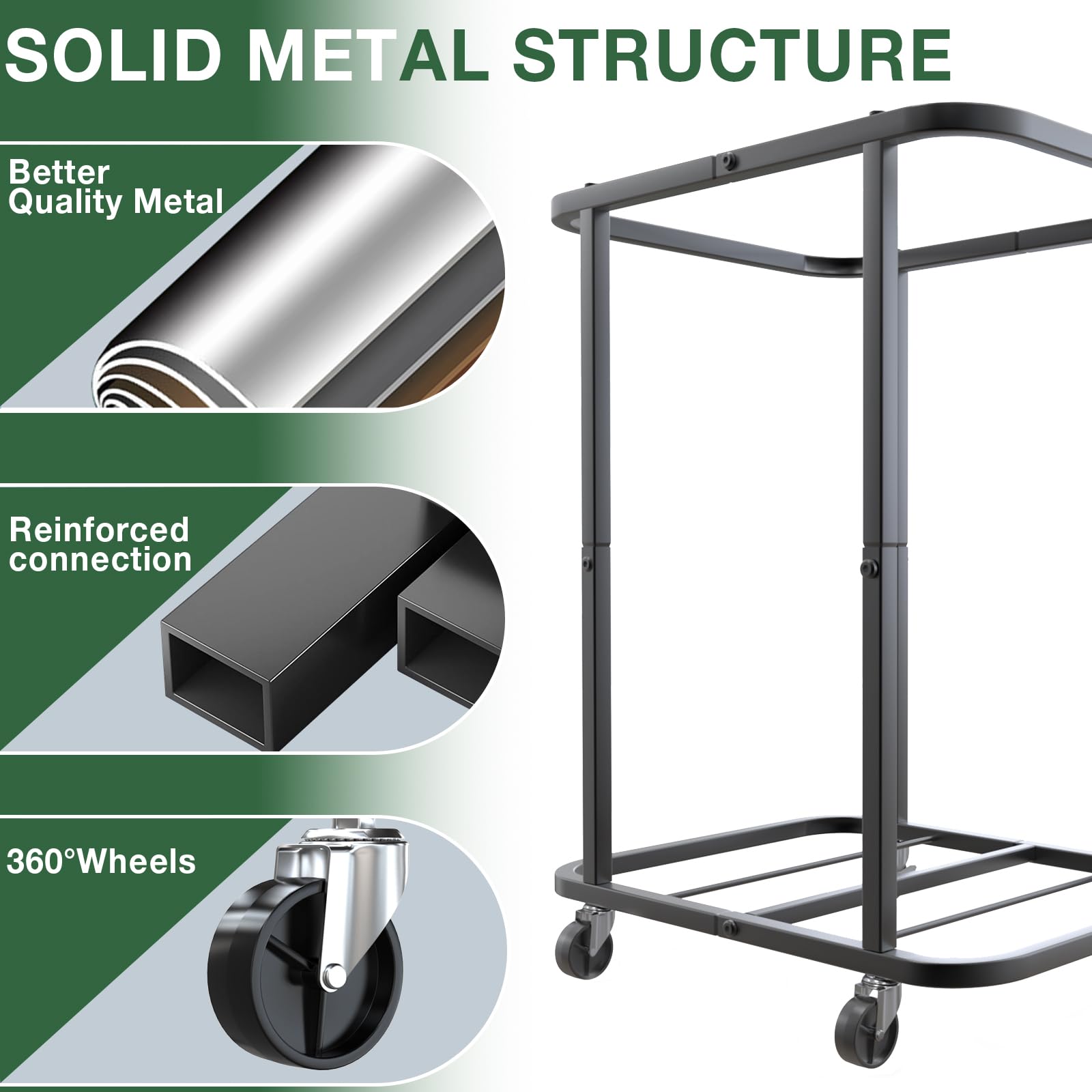 kunlabori hamper rolling on caster wheels for easy transport