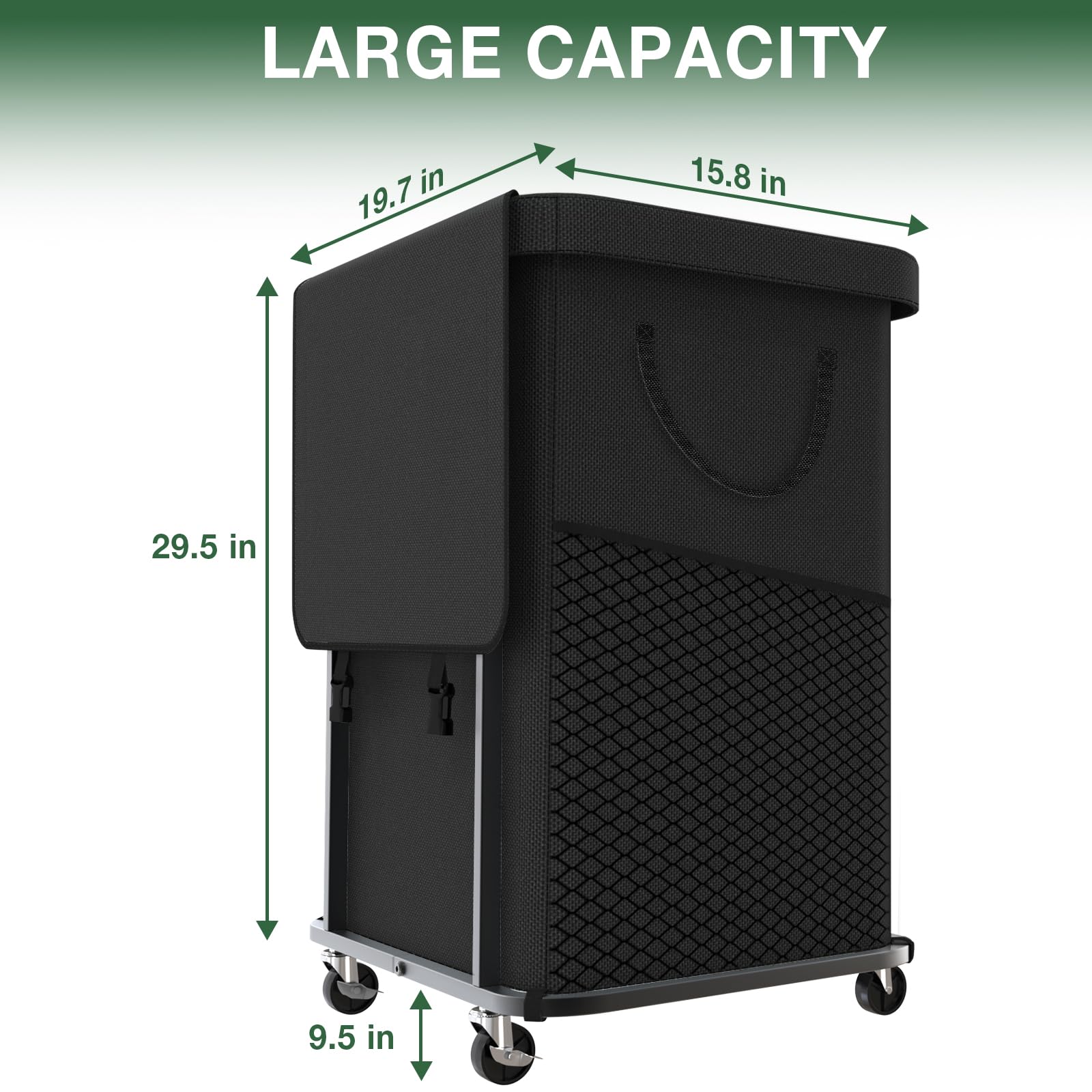 kunlabori size comparison with folded towels showing large 150L capacity