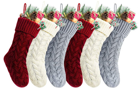 Kunyida burgundy stocking front view showing cozy cable-knit benefit