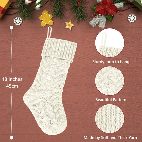 Kunyida stocking beside gifts showing 20-inch capacity for practical stuffing