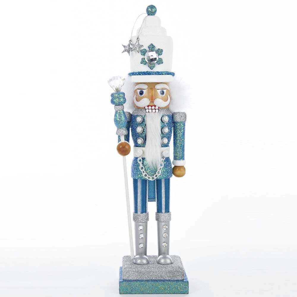 Kurt S. Adler front view showing turquoise design and festive charm