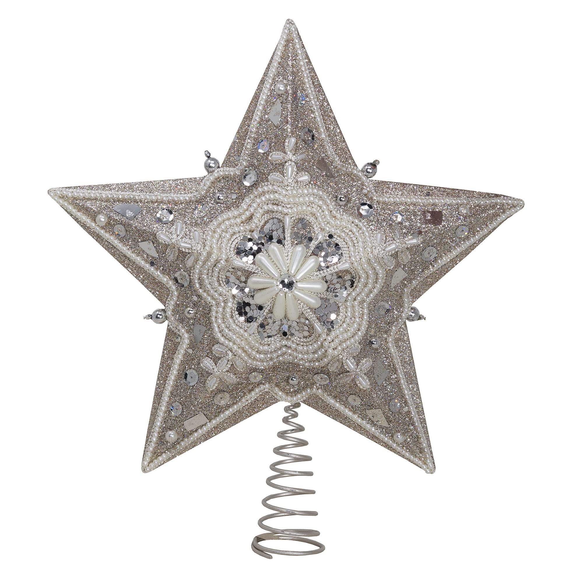 Kurt Adler star treetop front view showing five-point design and elegant finish