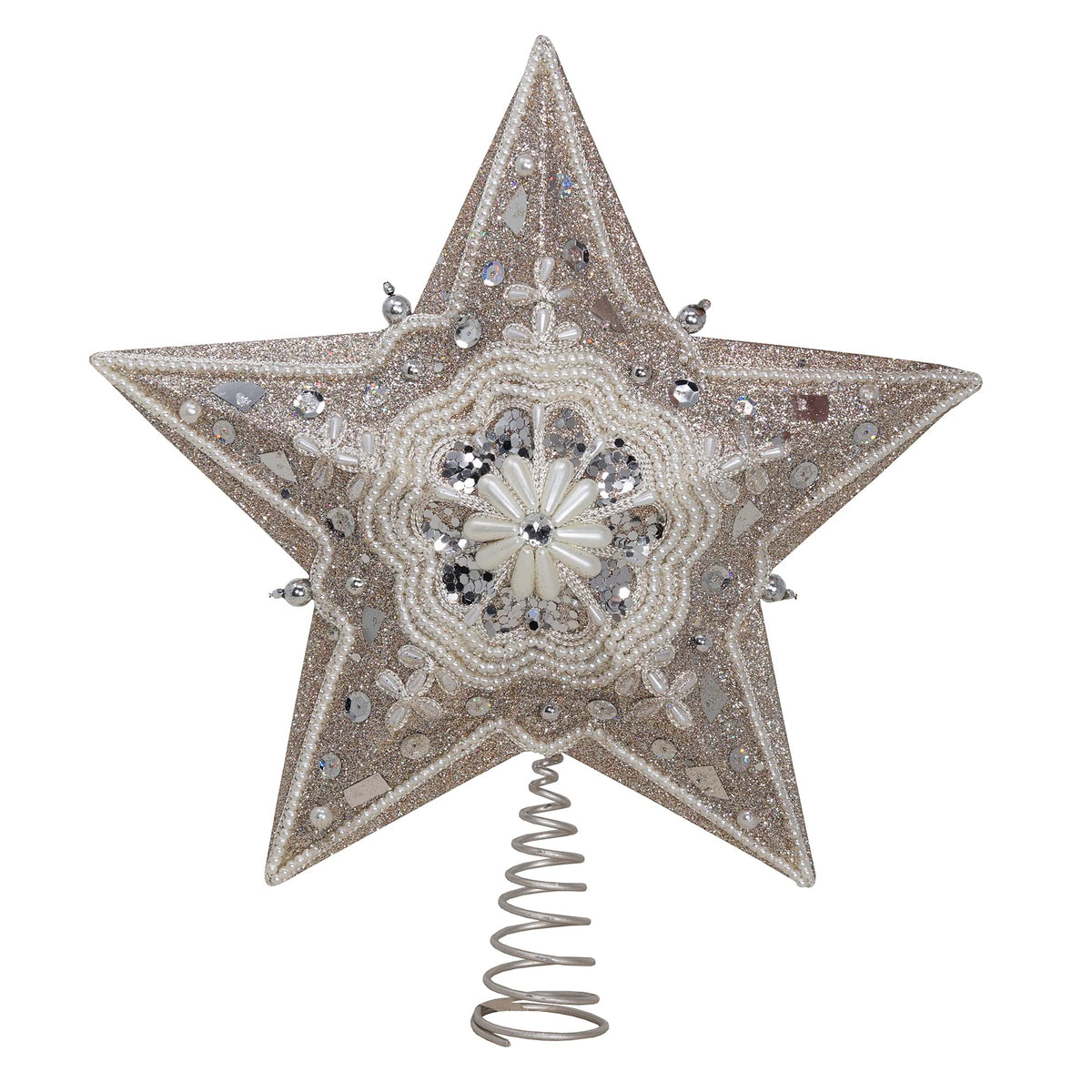 Kurt Adler star treetop front view showing five-point design and elegant finish