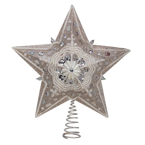 Kurt Adler star treetop front view showing five-point design and elegant finish