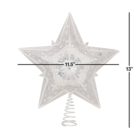 Kurt Adler star treetop placed on a decorated tree adding refined sparkle