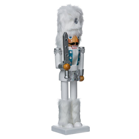 Kurt S. Adler front view showing white outfit and confident pose, adds elegant holiday charm