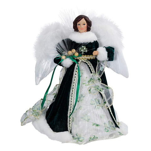 Kurt S. Adler angel atop decorated tree showing sparkle and festive focal point