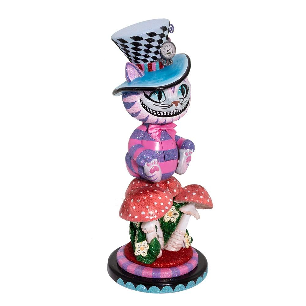 Kurt S. Adler Cheshire Cat nutcracker front view showing colorful design and festive charm