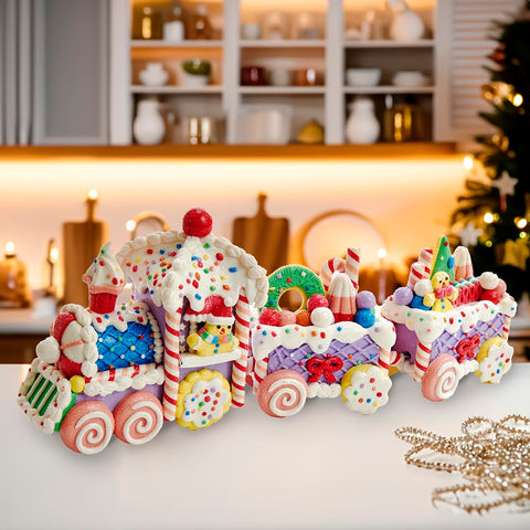 Kurt S. Adler close-up of gingerbread conductor with Santa hat showing handcrafted detail and charm