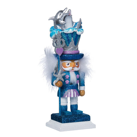 Kurt S. Adler front view of blue dolphin nutcracker adding whimsical holiday charm
