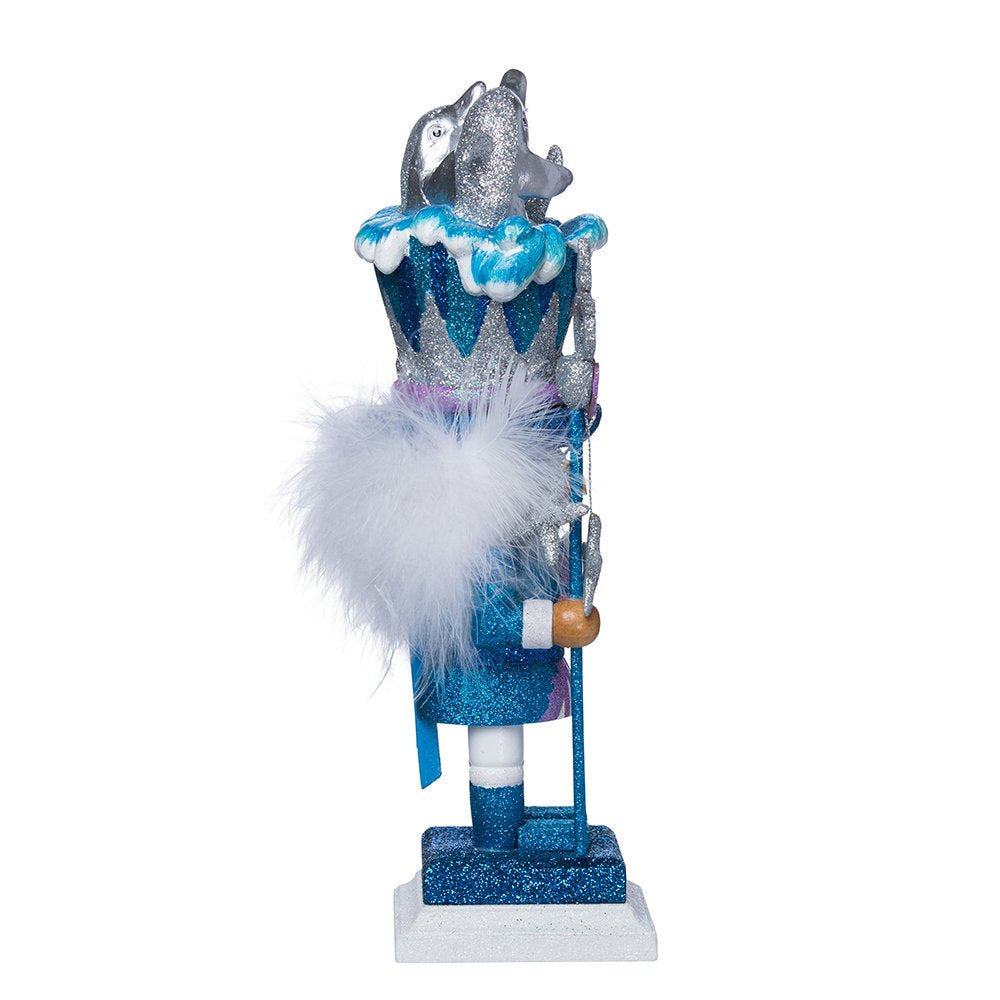 Kurt S. Adler nutcracker next to ruler showing 12-inch size for placement