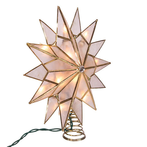 Kurt S. Adler front view capiz star showing elegant silhouette and finish