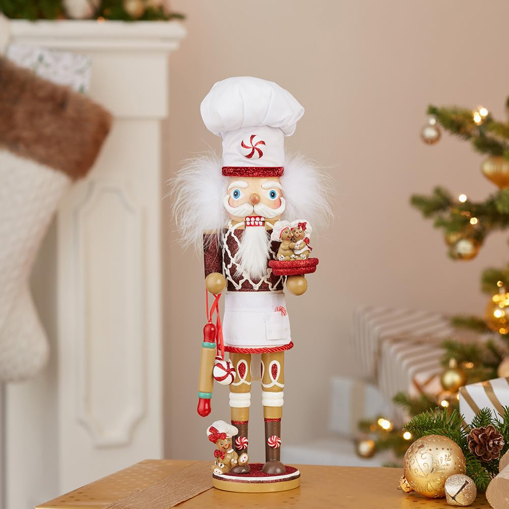 Kurt S. Adler close-up of gingerbread chef paint and mica detail highlighting craftsmanship