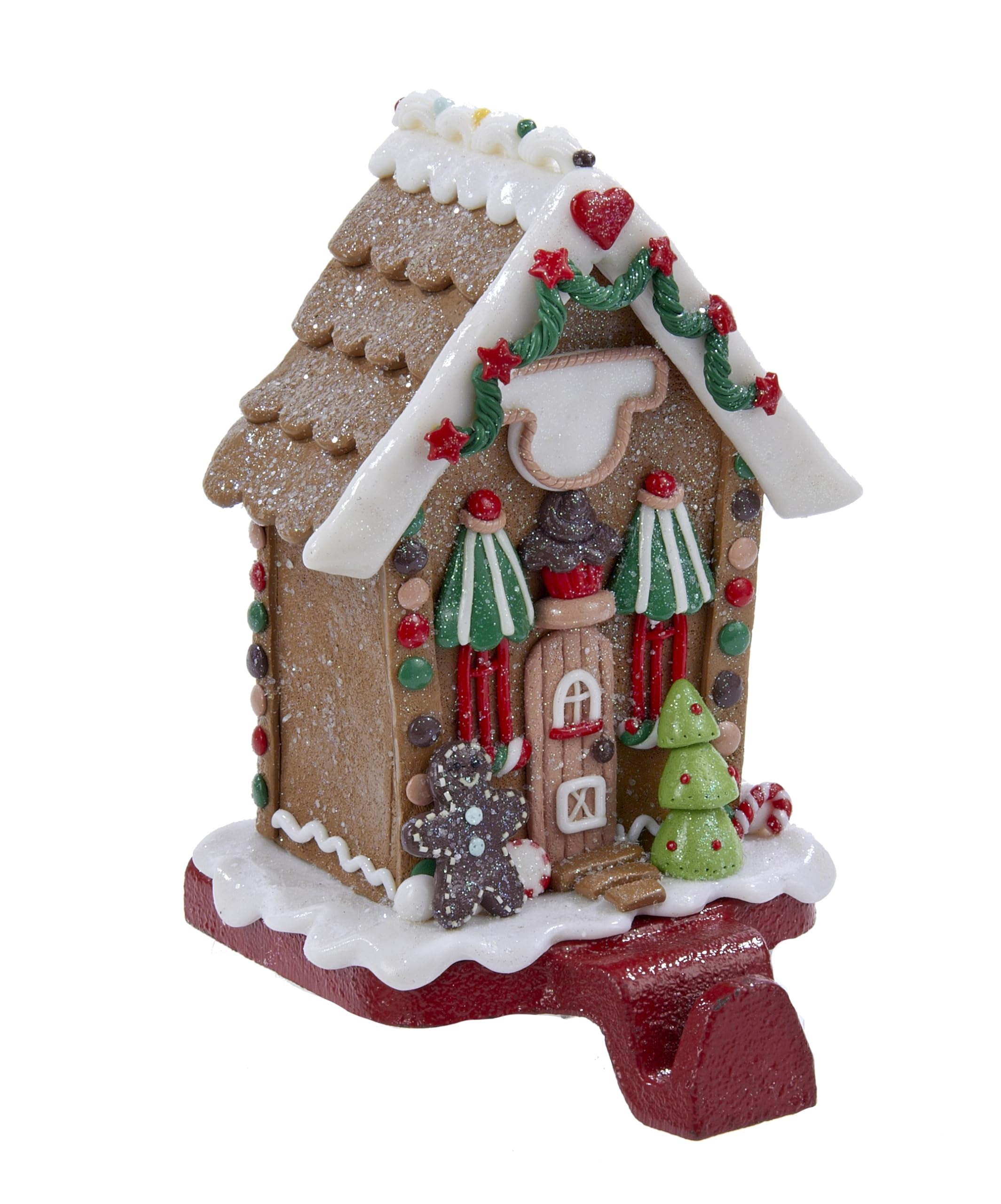 Kurt S. Adler gingerbread house front view showing festive detail and balanced base