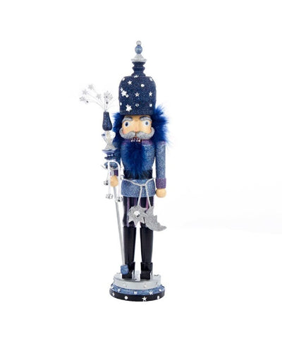 Kurt S. Adler front view of navy nutcracker for dramatic holiday focal point