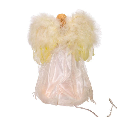 Kurt S. Adler angel feathered wings closeup emphasizing texture and realism