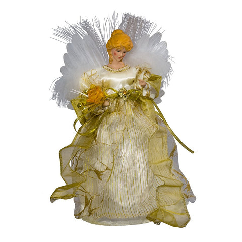 Kurt S. Adler angel mounted on tree demonstrating festive focal point and ambient light