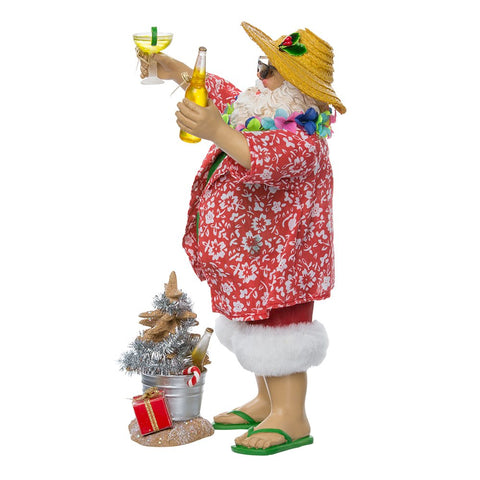 Kurt S. Adler sand tree detail displaying molded texture and beach-themed base