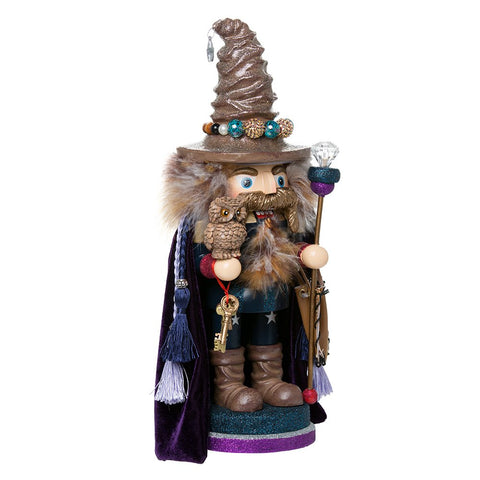 Kurt S. Adler wizard nutcracker front view showing theatrical purple costume and presence