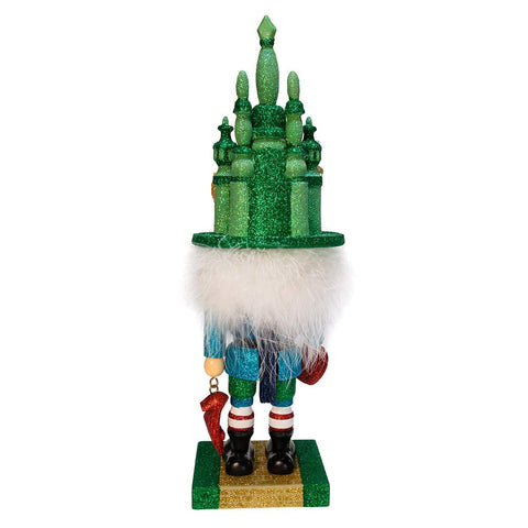 Kurt S. Adler side profile of the nutcracker showing painted facial features and pose