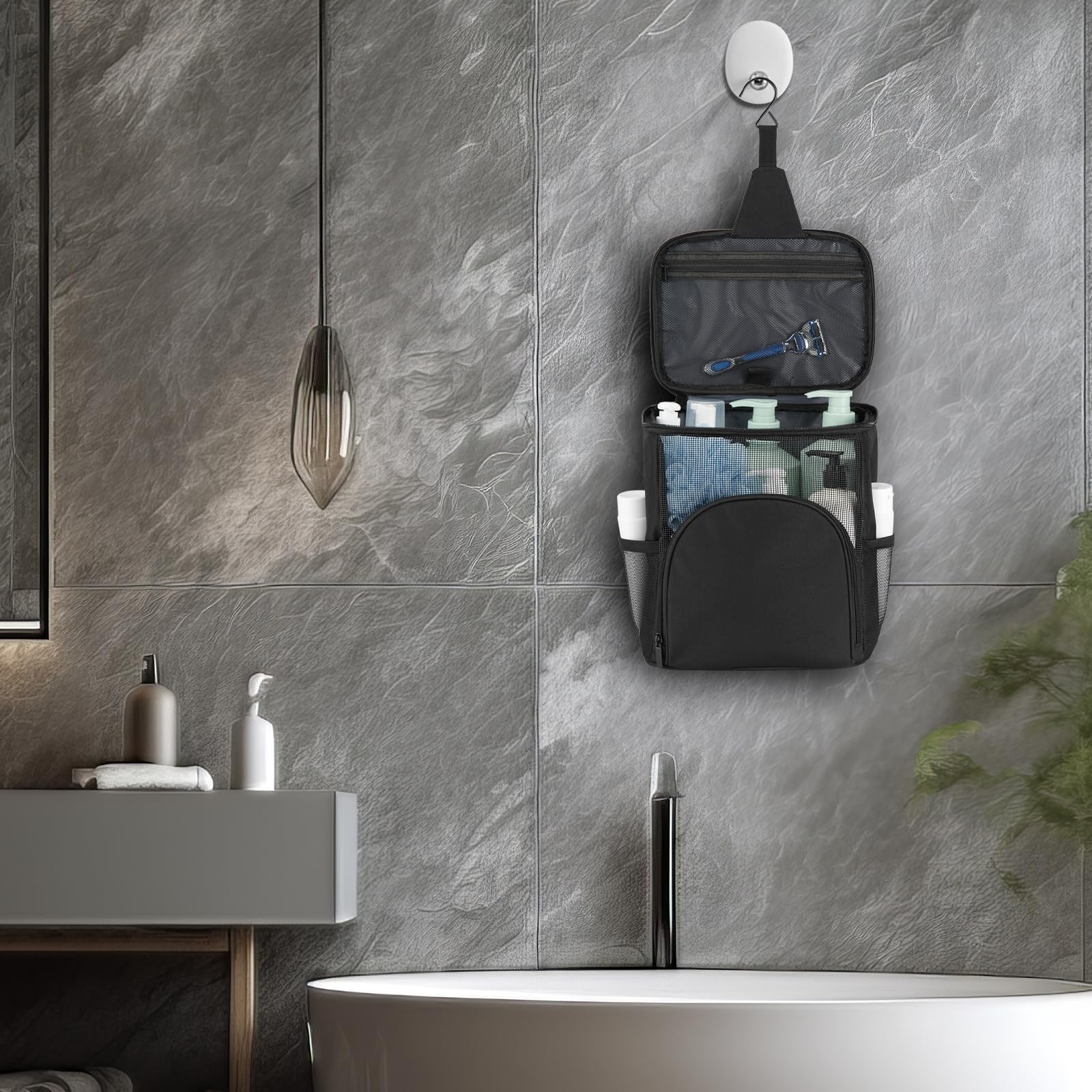 KUSOOFA hanging inside shower stall benefit quick-dry ventilation