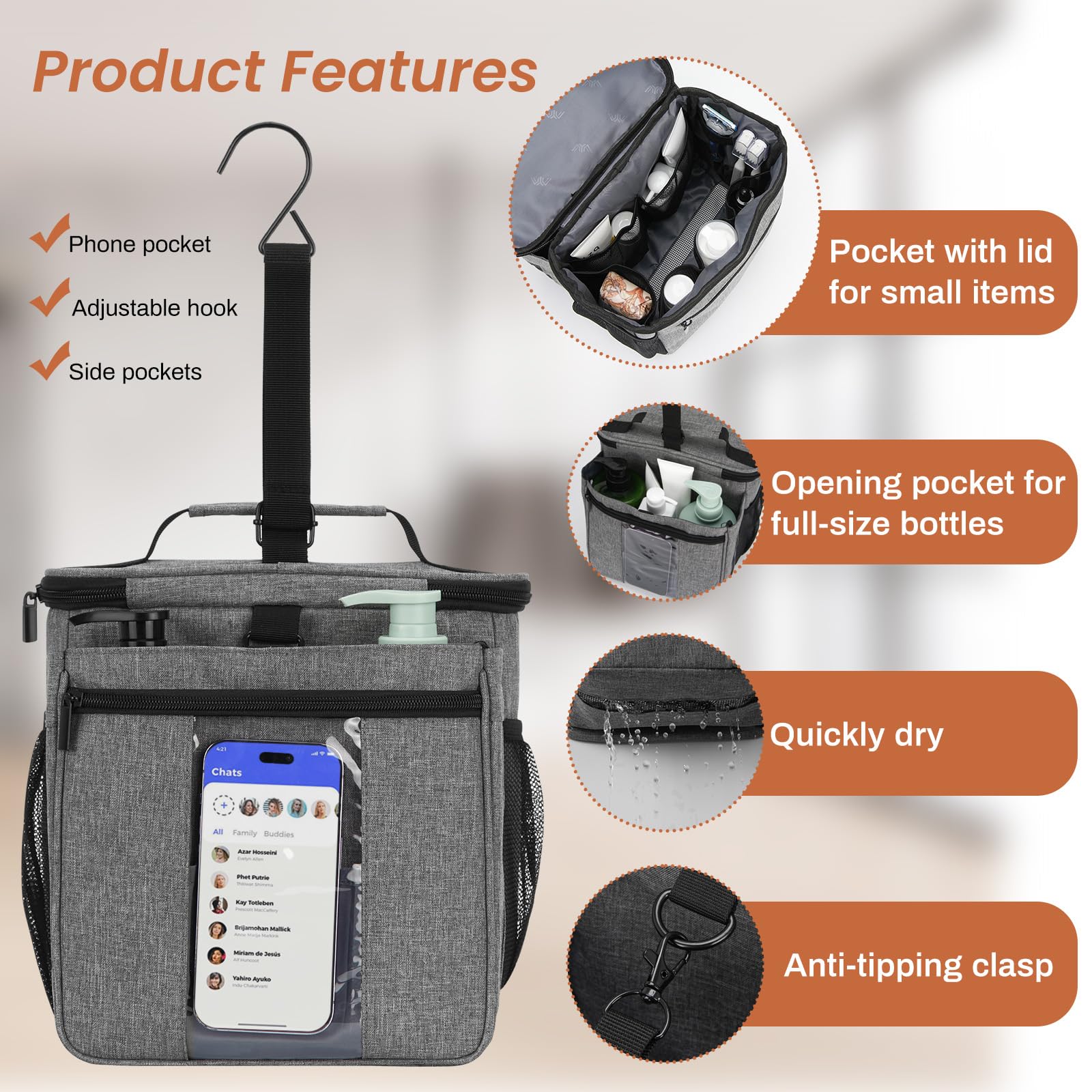 KUSOOFA zippered compartment keeping clothes dry and secure