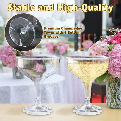 KYAPCK base detail with three grooves for stability and safer champagne towers