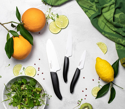 KYOCERA 6-inch chef slicing vegetables for faster prep